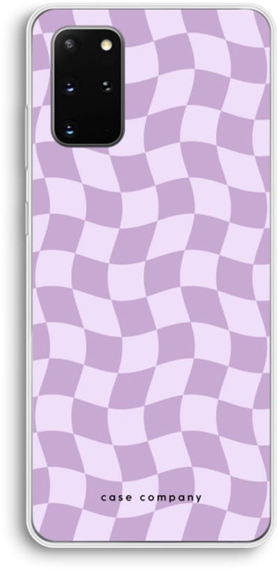 Case Company® - Hoesje geschikt voor Samsung Galaxy S20 Plus hoesje - Grid Paars - Soft Cover Telefoonhoesje - Bescherming aan alle Kanten en Schermrand