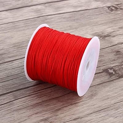 Katoenen Koord 100m x 0.8mm, Gewaxed Touw voor DIY Sieraden, Armbanden en Knutselen - Rood