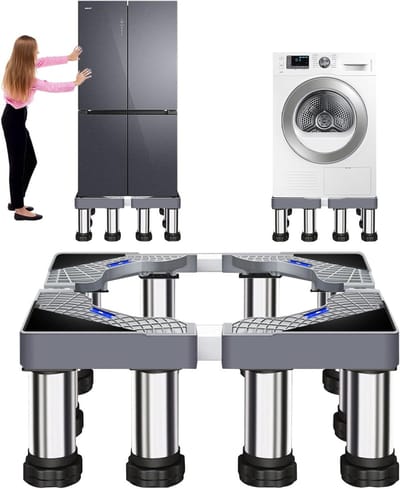 Verstelbare Basis voor Wasmachine en Droger met 12 Voeten, Geschikt voor Vaatwasser en Koelkast (18-21 cm)
