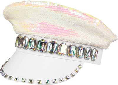 Boland - Pet Sandy candy wit Wit - 59 - Volwassenen - Unisex - Glitter and Glamour - Festival