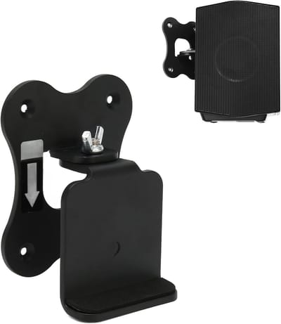 Muurbeugel Luidsprekers - Speaker Ophanging - Home Cinema - Roestbestendig Metaal - 14x11x5 cm - Zwart
