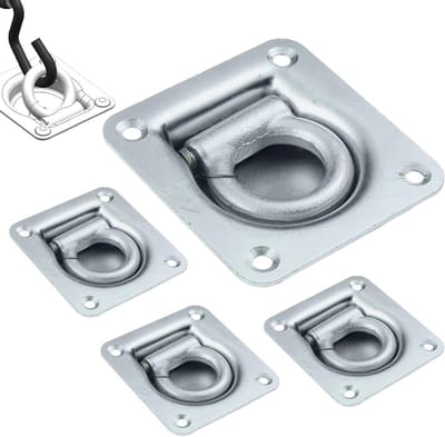 4 Stuks Verstevigde Lashing Eyelets voor Aanhangwagens - 800 kg Bevestigingsogen voor Vervoer van Lasten en Goederen