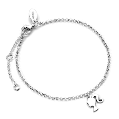 The Carat Shop - Barbie - Zilveren Bedel Armband met Barbie Silhouet