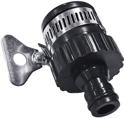 Dailygoods - kraanaansluiting - adapter voor tuinslang - stijlvol ontwerp - zwart - multifunctioneel - geschikt voor keuken en badkamer - 1 stuk