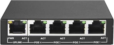 Mini Poe Switch met 5 Poorten, Power over Ethernet, 802.3af, 802.3at, tot 250 meter