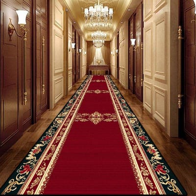 Decoratie Tapijt voor Gang in Bejaardentehuis Luxe Opvouwbaar Bruiloft Lobby Entree Rode Lange Vloerkleed Hotel Gang Antislip Mat Makkelijk Schoon te Maken 2.6x9.8ft(80x300cm)