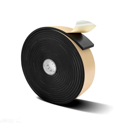 Zelfklevende Isolatietape voor Deuren en Ramen - Geluiddemping, Schokabsorptie en Bescherming tegen Impact - Zwart, 6 m x 50 mm