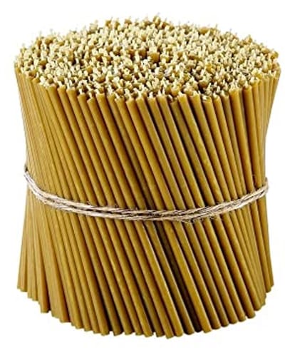 150x Rechte Bijenwas Kaarsen Geel - 100% Natuurlijk & Rookvrij - Gebed, Decoratie & Bruiloft