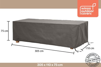 Winza Outdoor Covers - Premium - tuintafelhoes tot 300 cm - Afmeting : 305x110x75 cm - Extra geleverd met PopUp voor optimale waterafloop