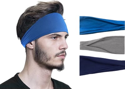 LIXIN Set 3 Stuks Heren Haarbanden - Sport haarbanden - Kleur 4 - Hoofdband - Volwassenen - Heren Haarband - Elastisch antislip - Fitness - Zweetband - Yoga - Atletisch - Gym - Dans - Hardlopen - Haaraccessoires