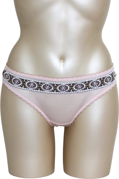 Freya - Madison - string - roze met bruine fantasie band - Maat XS / 34