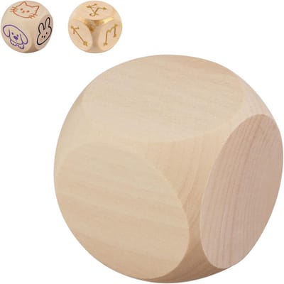 Houten Dobbelstenen - Blanco Kubussen - Creatief Knutselen - Onbeschilderd Natuurlijk Hout - 60 x 60 x 60 mm - Natuurlijk