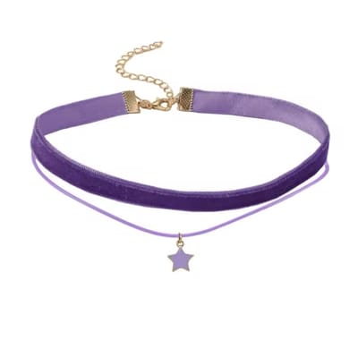 Jomide Choker Fluweel Sterretje - Paars