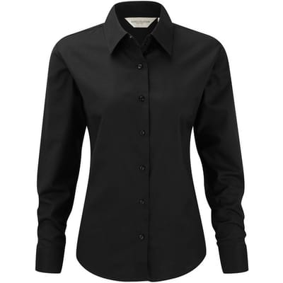 Russell Collectie Dames/Dames Lange Mouw Easy Care Oxford Shirt (Zwart)