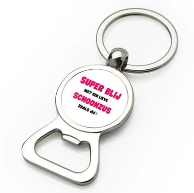Akyol - super blij met een lieve schoonzus zoals jij flesopener - Zus - de liefste schoonzus - verjaardag - cadeautje voor zus - zus artikelen - kado - geschenk - 9 bij 3 cm