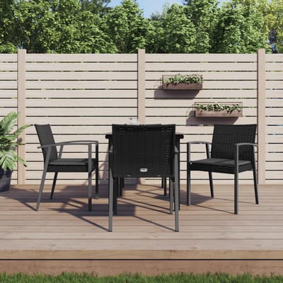 vidaXL - 5-delige - Tuinset - met - kussens - poly - rattan - en - staal