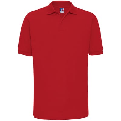 Russell Heren Ripple Collar & Manchet Poloshirt met korte mouwen (Klassiek rood)