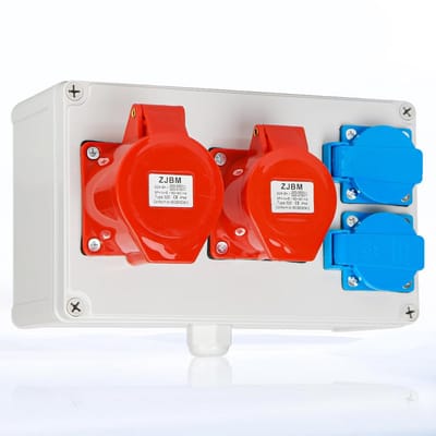Robuuste Stroomverdeler voor Bouw en Industrie - 2x 230V, 1x CEE 32A, 1x CEE 16A