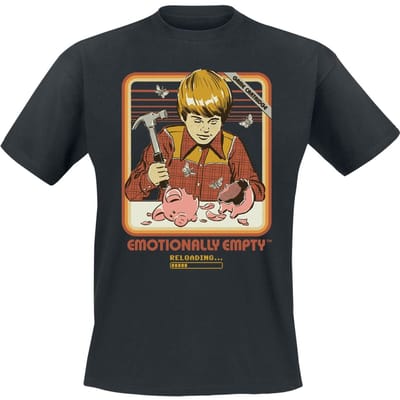 Steven Rhodes - Fun T-shirt - Emotionally Empty - M - voor Mannen - zwart