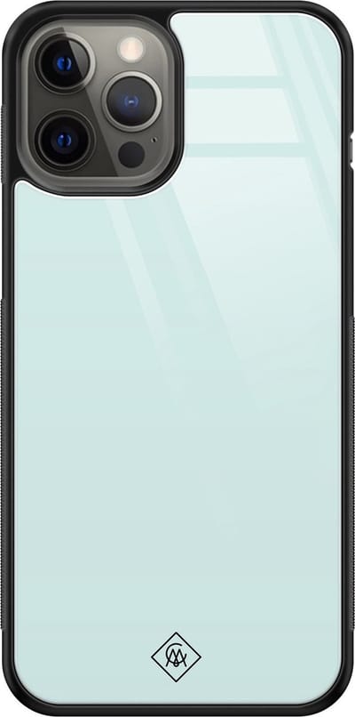 Casimoda® hoesje - Geschikt voor iPhone 12 Pro Max - Pastel Blauw - Luxe Hard Case Zwart - Backcover telefoonhoesje - Blauw