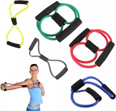 LOUZIR Fitness Elastiek- Resistance Power Band Tube - Fitnessbanden - Weerstandskabel - Zwart