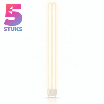 5x Stick Spaarlamp 2G11 - 40W - Warm Wit Licht (3000K) - 3500 lm - 20 jaar - Dimbaar - PL-L / Dulux-L 4-Pin