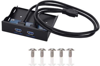 SnelShoppen - FFD2USB-N02 Floppy Front Paneel 3.5 inch Computer Behuizing Floppy Bay 19 Pin naar 2 USB3.0 Aansluitingen Zwart