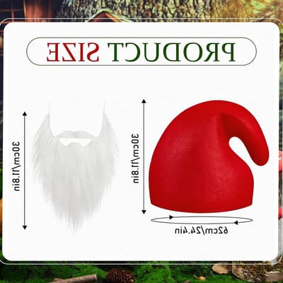 Dwarfs kostuumset met witte hoed voor carnaval, Halloween en feestjes - grappige gnome hoed voor volwassenen