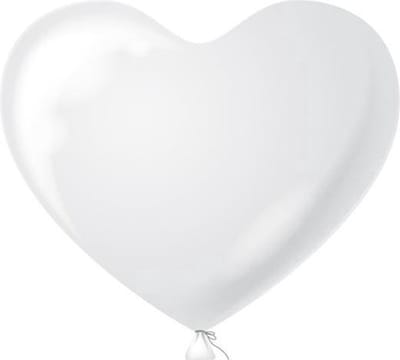 Hartjes ballon wit ø 35 cm 25 stuks - .