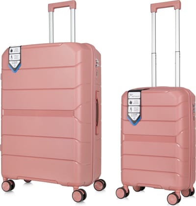 Traveller Set - S+L Reiskoffers 20' en 28' - 39L en 93L - Lichtgewicht Harde Koffers - Roze - Met Ingebouwde TSA Slot - Voor Vliegtuig en Vakanties