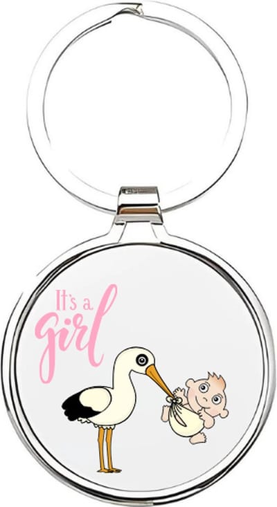 Akyol - its a girl Sleutelhanger - Meisje - meisjes - meisje geboorte cadeau - geboorte meisje cadeau - it's a girl kraam cadeau - cadeau pakket - babyshower - baby sleutelhanger - cadeau - kado - geschenk - gift - 4 x 7,5 CM