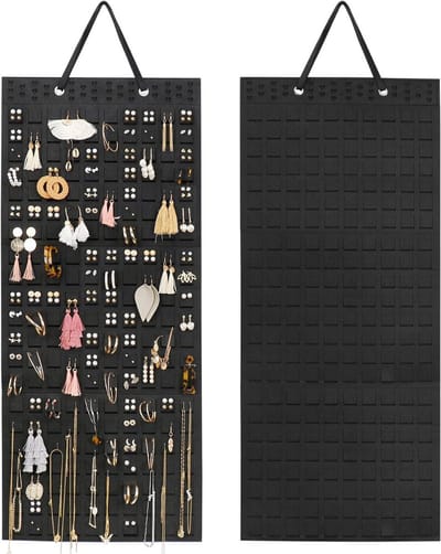 Resovo Extra grote oorbelorganizer, tot 420 paar oorbelhouder, oorbelhanger, muurbevestiging, oorbel organizer voor oorbellen, hangende oorbellen, sieradenorganisator voor vrouwen en meisjes
