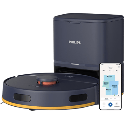 Philips HomeRun 2000 Series XU2100/10 - Robotstofzuiger met dweilfunctie - Automatisch Leegstation - Marineblauw