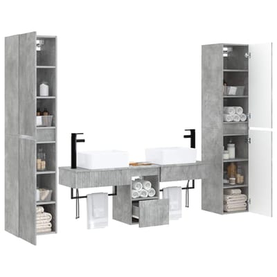 vidaXL - Badkamermeubel - Set - 5 - st - Betongrijs - 33 - x - 34,5 - x - 160 - cm