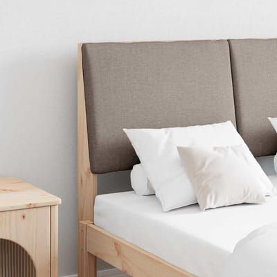 vidaXL Gestoffeerd hoofdbord Taupe 135 cm Massief grenenhout