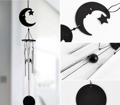 Nature's Melody OT14MO Garden Ornament tunes moon 14" /38cm Musical Ornament Windchime mini windgong  maan met rustgevend geluid.