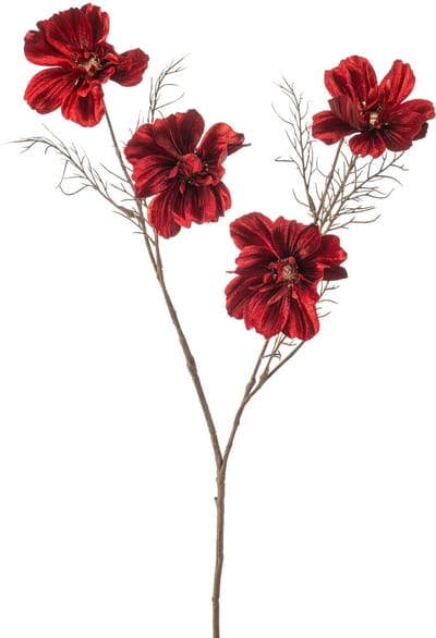 Emerald - Kunstbloem Cosmos velvet 83cm rood - Kunstplant voor binnen