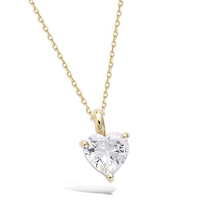 CHIVAL Ketting Dames – 18K Goud Verguld – 8mm Hart Hanger met Zirkonia – Minimalistische Dames Ketting - Cadeau voor Haar -
