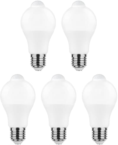 Modee E27 LED Lamp 8.8W met Bewegingssensor - 806lm - 4000K - Neutraal Wit - Globe A60 - Vervangt 60W Halogeen Gloeilamp - 5 stuks
