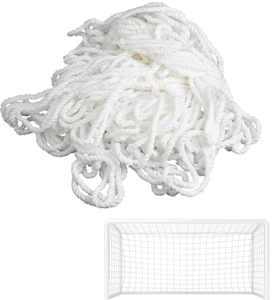 mizikuu Voetbaldoelnet, 1,2 x 0,8 m, vezels, voetbaldoelnet, wit, voor 3-speelveld, licht, draagbaar, eenvoudige montage, PP-materiaal, robuust voetbalnet voor training, tuin
