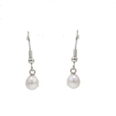 Behave - Oorhangers dames - zilverkleur met parel - klassiek chic