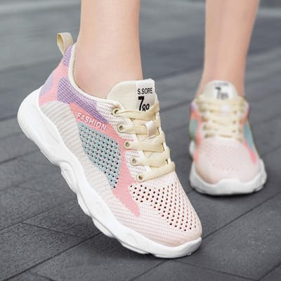 Nieuwe Dames Sneaker Trendy Schoenen Zachte Zool Comfortabel Ademend Sneaker Dames Outdoor Sneakers Sneaker 40 beige