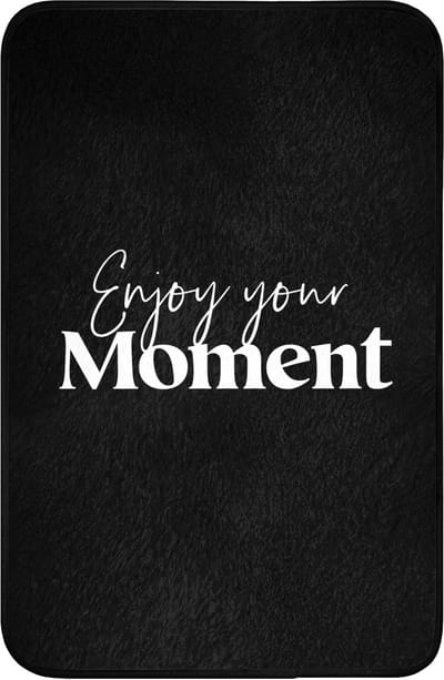 WC mat 40x60 cm - Antislip - Quotes - Enjoy your moment - Spreuk - Zwart - Toiletmat - Vloermat - Douchemat - Toilet tapijt - Toiletmatten