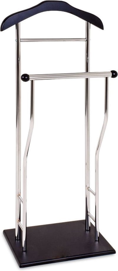 Dressboy – Metaal en MDF – Verchroomde buizen met zwarte voetplaat – 45 cm breed, 30 cm diep, 110 cm hoog