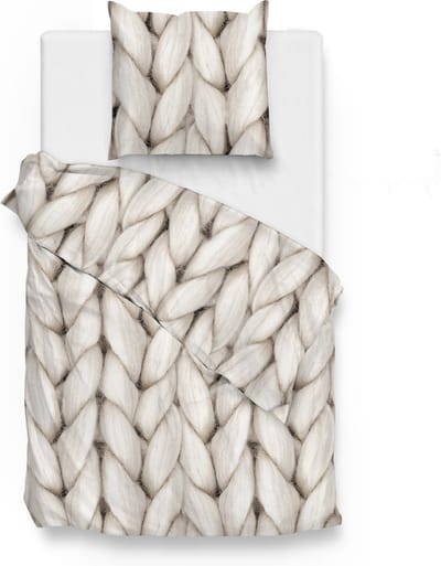 Zohome Ayah Dekbedovertrek - Eenpersoons - Flanel - 140x200-220cm - Natural