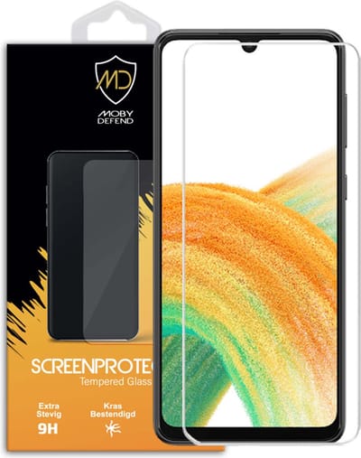 MobyDefend Screenprotector - Geschikt voor Samsung Galaxy A33 - Case-Friendly Screensaver - Gehard Glas