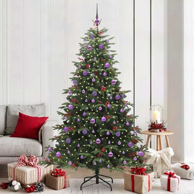 vidaXL - Kunstkerstboom - Groen - 210 - cm - PVC - en - Metaal - en - Plastic