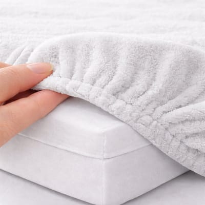 24-Bedding - Badstof Topper Hoeslaken - Wit - 80x200 cm - Extra Zware Kwaliteit - Rondom Elastiek - Voor topper matrassen van 5 tot 15 cm