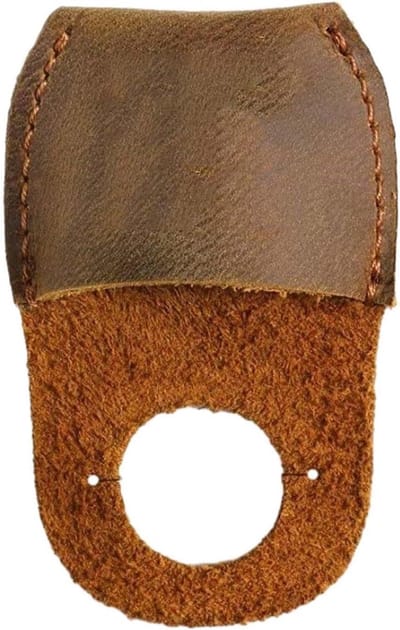 Beschermhoes PU-leer - Vingerhoes Duimkap - Houtsnijwerk Naaien - Ademend Comfortabel - 8 x 5 cm - Bruin