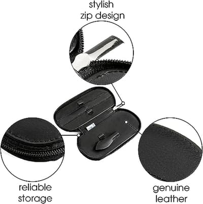 Luxe Manicure Etui van Echt Leer - Perfect voor Nagelverzorging en Reizen